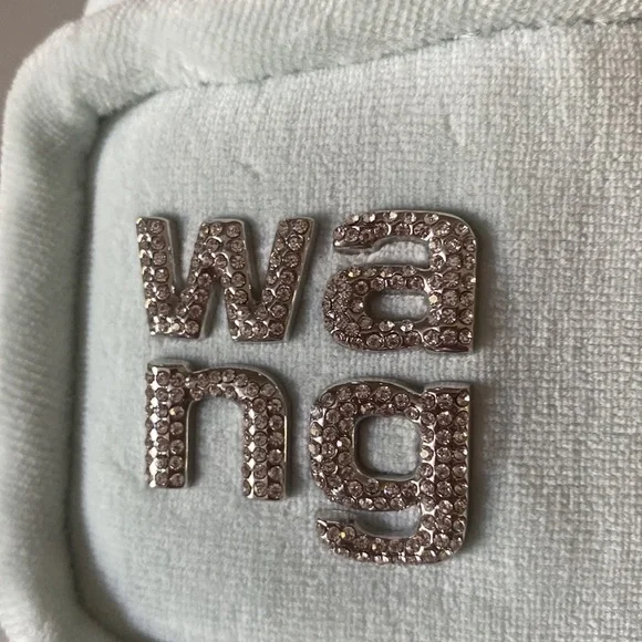 AUTHENTIC ALEXANDER WANG GREEN PADDED CRYSTAL LOGO JESSIE VELOUR HEELED SANDALS - Picture 3 of 8